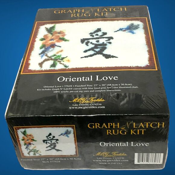 Oriental Love Graph N Latch Hook Rug Kit 37628 New Sealed 27" x 20" MCG Textiles - Picture 10 of 10